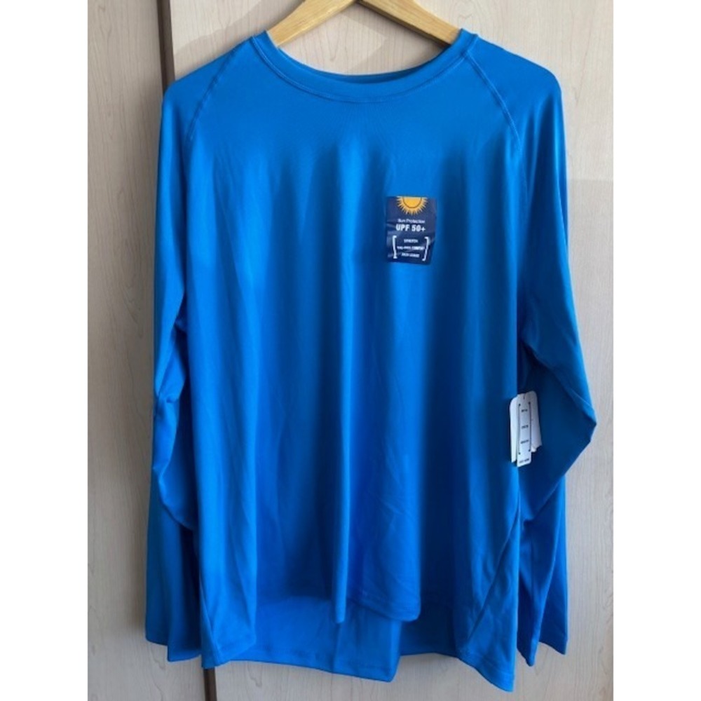 New George Men's Sun Shirt with Long Sleeves‎ UPF 50+ Size XL Royal Blue NWT